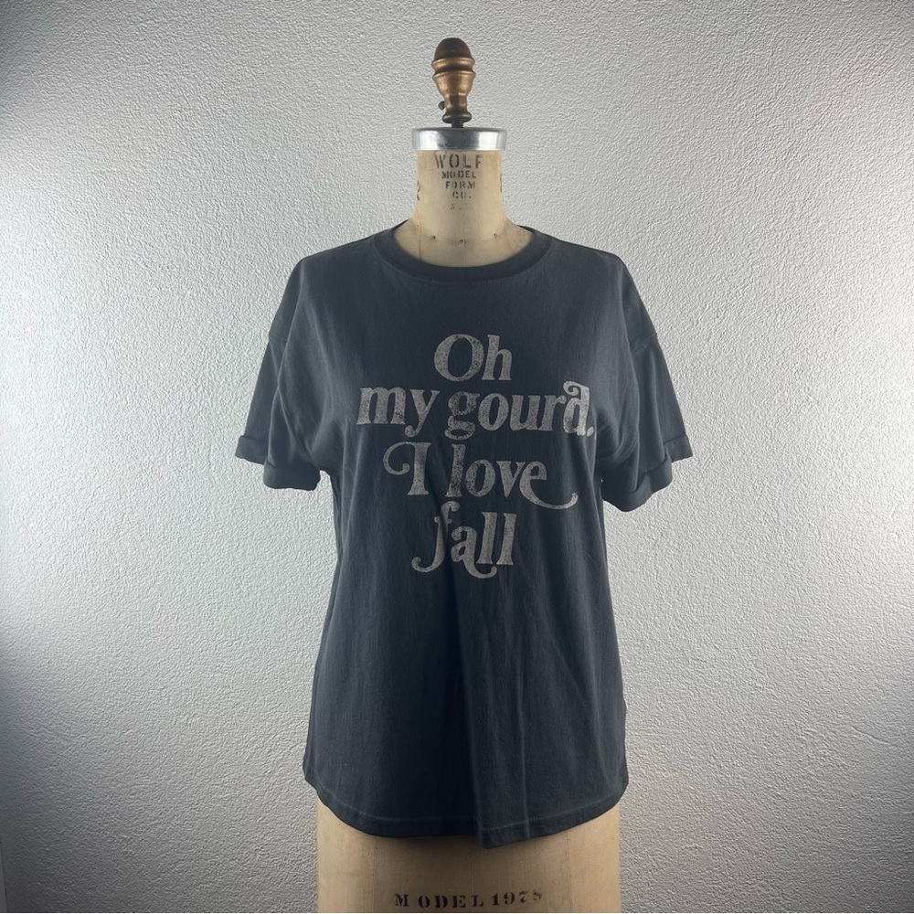 Fifth Sun l M Oh My Gourd I Love Fall Autumn Thanksgiving Graphic Cuffed T-Shirt
